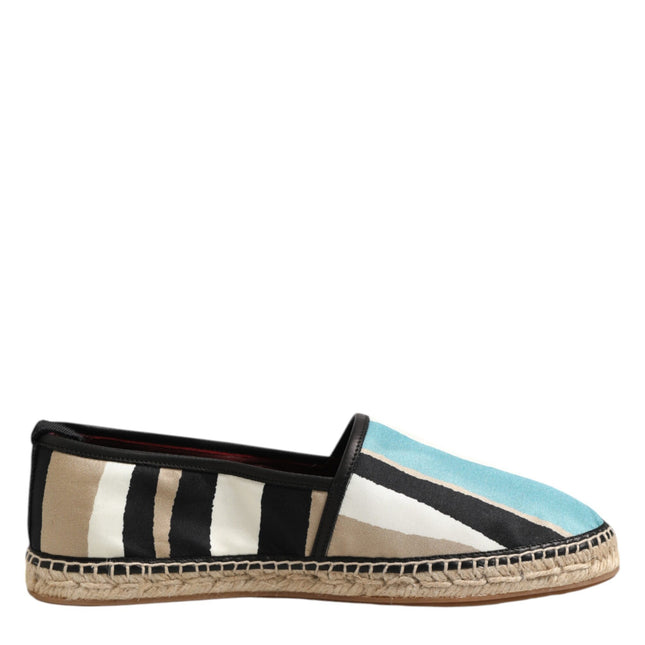 Dolce & Gabbana Multicolor Stripes Canvas Flat Espadrille Shoes