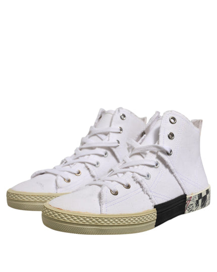 Maison Margiela White Lace Up Mid Top Women Sneakers Shoes