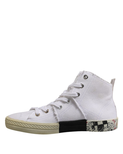 Maison Margiela White Lace Up Mid Top Women Sneakers Shoes