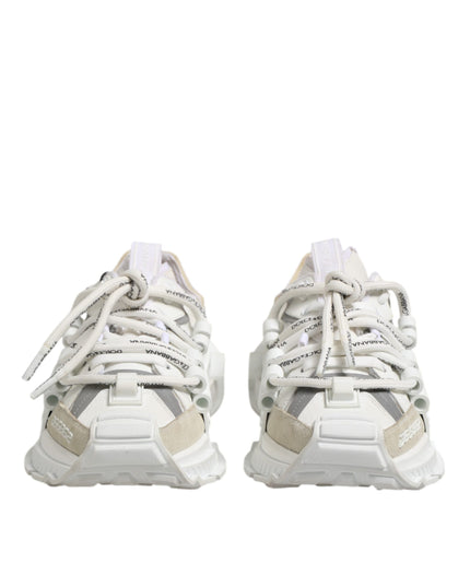 Dolce & Gabbana White Gray Low Top Space Sneakers Shoes