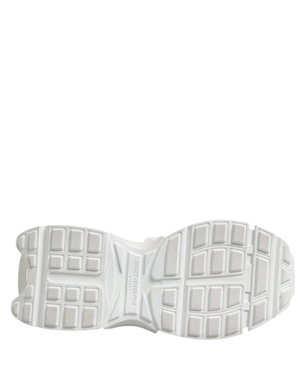 Dolce & Gabbana White Gray Low Top Space Sneakers Shoes