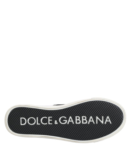 Dolce & Gabbana Black Cotton Canvas Lace Up Men Sneakers Shoes