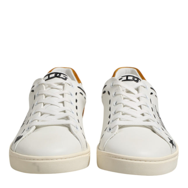 Dolce & Gabbana White Leather MILANO Low Top Sneakers Shoes