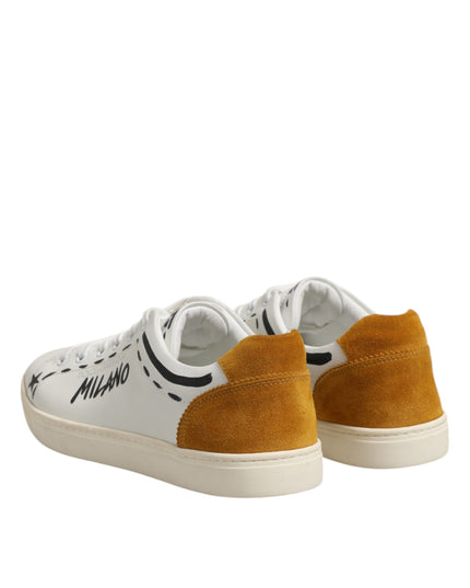 Dolce & Gabbana White Leather MILANO Low Top Sneakers Shoes