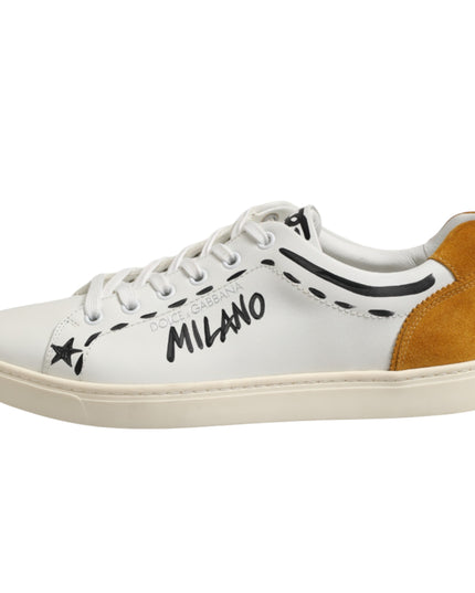 Dolce & Gabbana White Leather MILANO Low Top Sneakers Shoes