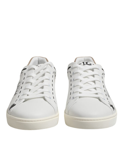 Dolce & Gabbana White Leather MILANO Low Top Sneakers Shoes