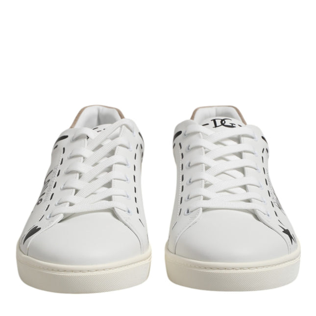 Dolce & Gabbana White Leather MILANO Low Top Sneakers Shoes