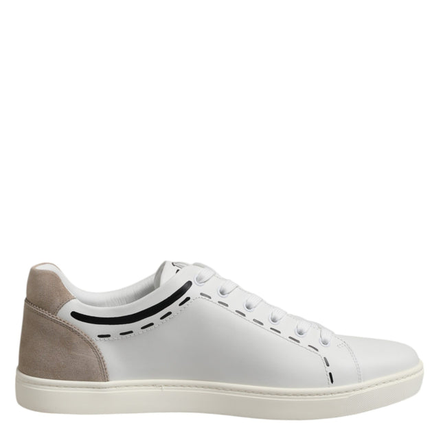 Dolce & Gabbana White Leather MILANO Low Top Sneakers Shoes