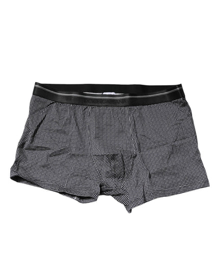 Dolce & Gabbana Gray Printed Cotton Boxer Short Underwear