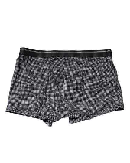 Dolce & Gabbana Gray Printed Cotton Boxer Short Underwear