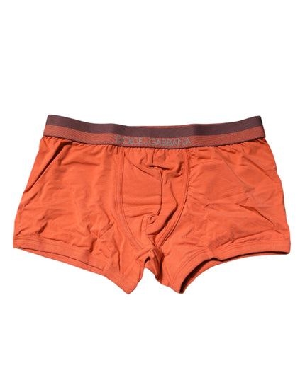 Dolce & Gabbana Orange Cotton Regular Boxer Brief Underwear