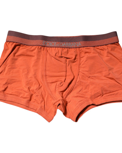 Dolce & Gabbana Orange Cotton Regular Boxer Brief Underwear