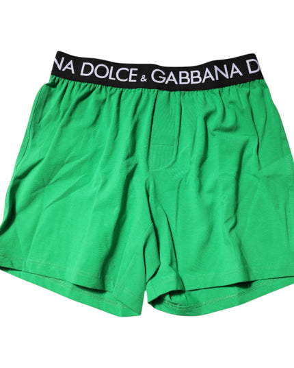Dolce & Gabbana Green Cotton Regular Boxer Shorts Underwear