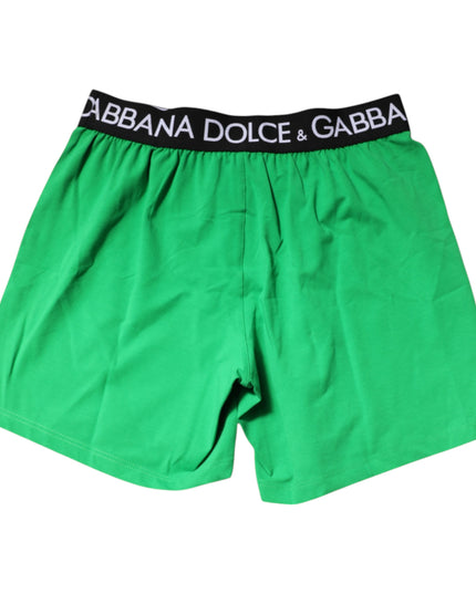 Dolce & Gabbana Green Cotton Regular Boxer Shorts Underwear