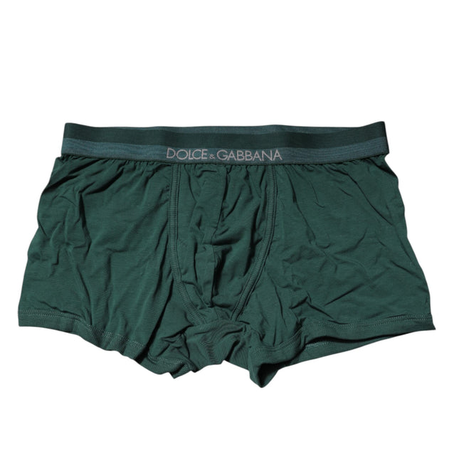 Dolce & Gabbana Green Cotton Regular Men Boxer Brief Underwear
