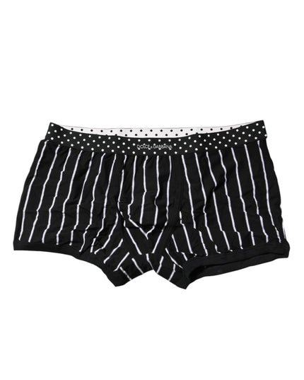 Dolce & Gabbana Black White Striped Regular Boxer Underwear