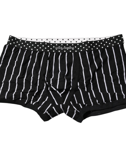 Dolce & Gabbana Black White Striped Regular Boxer Underwear