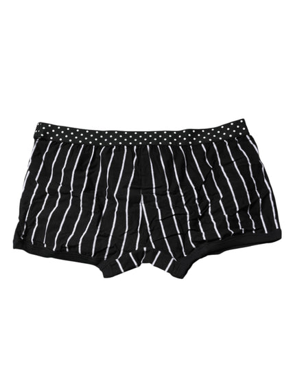 Dolce & Gabbana Black White Striped Regular Boxer Underwear