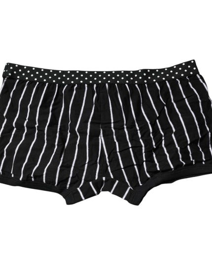 Dolce & Gabbana Black White Striped Regular Boxer Underwear