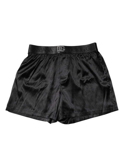Dolce & Gabbana Black Logo Waist Regular Boxer Shorts Underwear