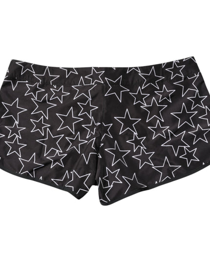 Dolce & Gabbana Black Star Print Beachwear Shorts Swimwear