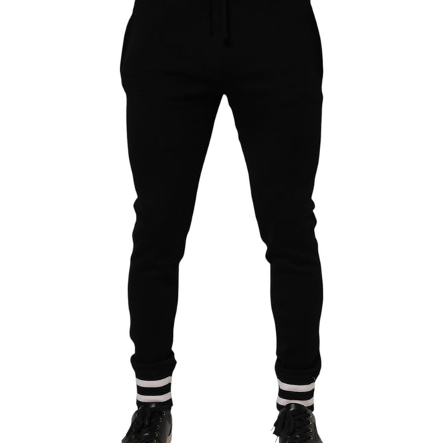 Dolce & Gabbana Black Cotton Men Jogger Sweatpants Pants