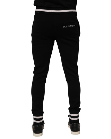 Dolce & Gabbana Black Cotton Men Jogger Sweatpants Pants