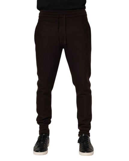 Dolce & Gabbana Brown Cashmere Men Jogger Sweatpants Pants