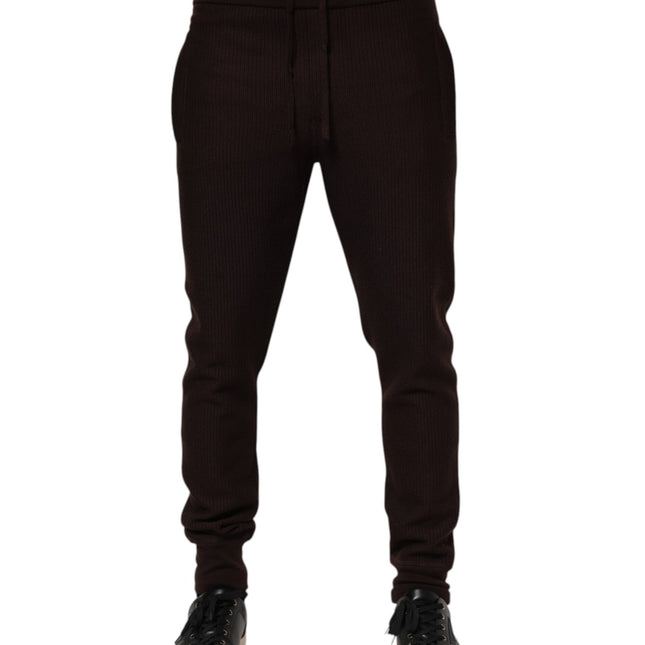 Dolce & Gabbana Brown Cashmere Men Jogger Sweatpants Pants