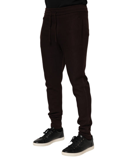 Dolce & Gabbana Brown Cashmere Men Jogger Sweatpants Pants