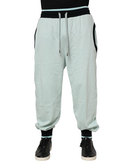 Dolce & Gabbana Light Green Cotton Men Jogger Sweatpants Pants