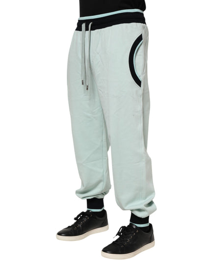 Dolce & Gabbana Light Green Cotton Men Jogger Sweatpants Pants