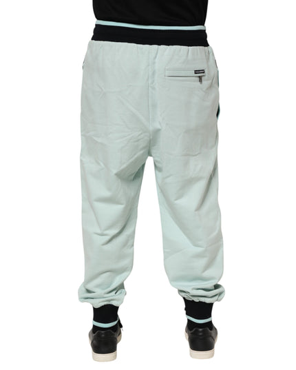 Dolce & Gabbana Light Green Cotton Men Jogger Sweatpants Pants