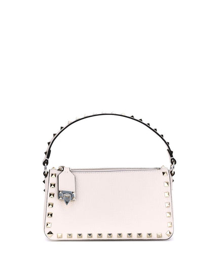 Valentino Garavani White Calf Leather Bos Taurus Shoulder Bag
