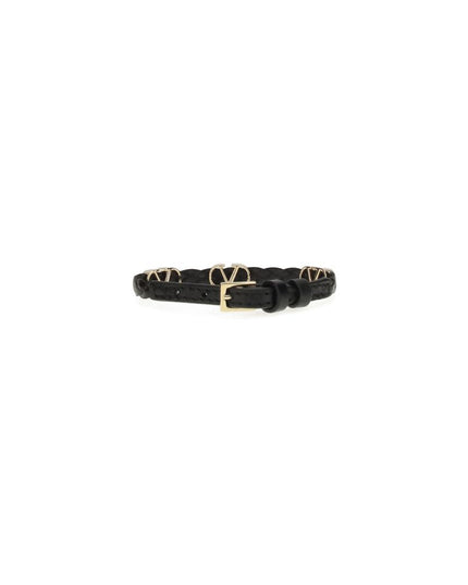 Valentino Garavani Black Calf Leather Bos Taurus Bracelet