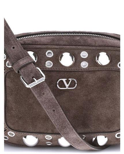 Valentino Garavani Brown Calf Leather Bos Taurus Shoulder Bag