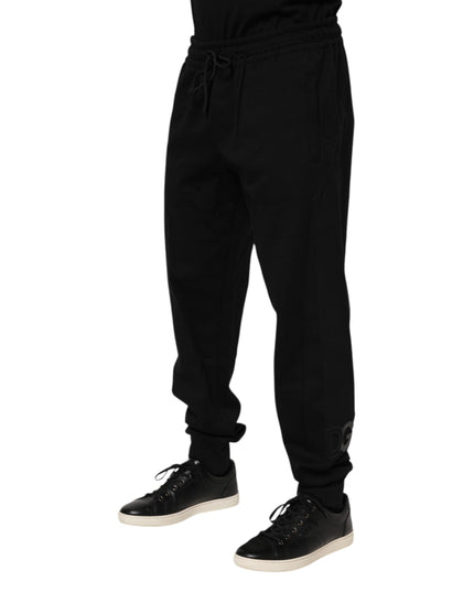 Dolce & Gabbana Black Cotton Men Jogger Sweatpants Pants