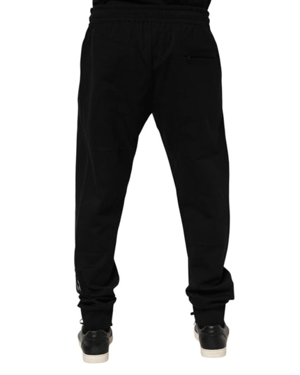 Dolce & Gabbana Black Cotton Men Jogger Sweatpants Pants