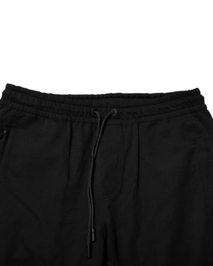 Dolce & Gabbana Black Cotton Men Jogger Sweatpants Pants