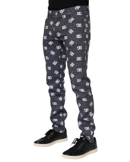 Dolce & Gabbana Dark Gray Logo Cotton Skinny Slim Denim Jeans