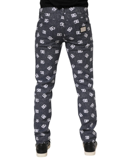 Dolce & Gabbana Dark Gray Logo Cotton Skinny Slim Denim Jeans