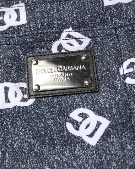 Dolce & Gabbana Dark Gray Logo Cotton Skinny Slim Denim Jeans