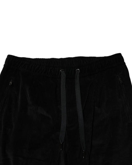 Dolce & Gabbana Black Cotton Men Jogger Sweatpants Pants