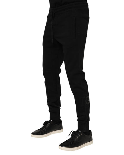 Dolce & Gabbana Black Cotton Men Jogger Sweatpants Pants