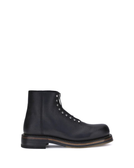 Alexander McQueen Black Calf Leather Bos Taurus Ankle Boots