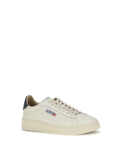 Autry Blue Calf Leather Bos Taurus Low Top Sneakers