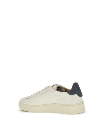 Autry Blue Calf Leather Bos Taurus Low Top Sneakers