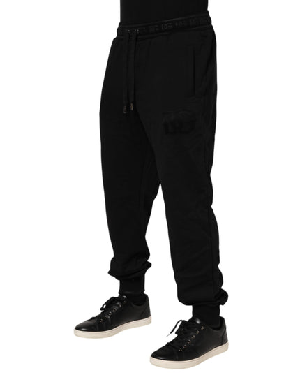 Dolce & Gabbana Black Cotton Drawstring Jogger Pants