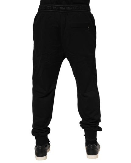 Dolce & Gabbana Black Cotton Drawstring Jogger Pants