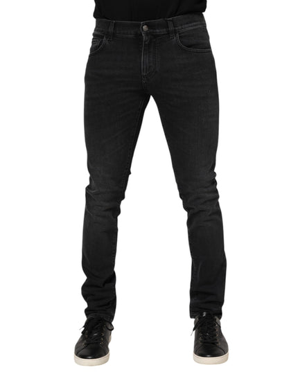 Dolce & Gabbana Black Washed Cotton Skinny Denim Jeans
